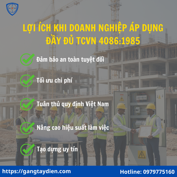 Tiêu chuẩn Việt Nam TCVN 4086:1985, ngành xây dựng, an toàn lao động điện, quy chuẩn kỹ thuật điện, an toàn điện trong xây dựng, quy định Việt Nam, tiêu chuẩn an toàn lao động, bảo hộ điện ECO3D, eco3d,