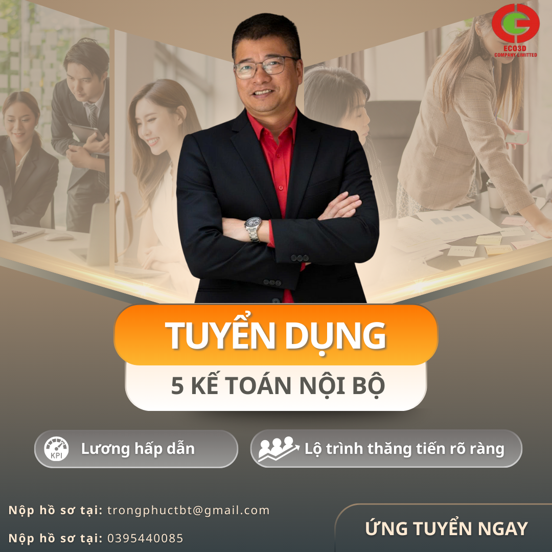 tuyển dụng kế toán nội bộ, eco3d,