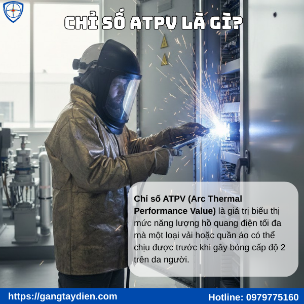 Giá trị ATPV, ATPV và EBT, EBT là gì, chỉ số ATPV, tiêu chuẩn quần áo chống hồ quang, PPE hồ quang, Arc Flash PPE,cách đo ATPV, mức bảo vệ hồ quang điện, tiêu chuẩn ASTM F1959, chênh lệch ATPV và EBT, quần áo chống cháy FR, 