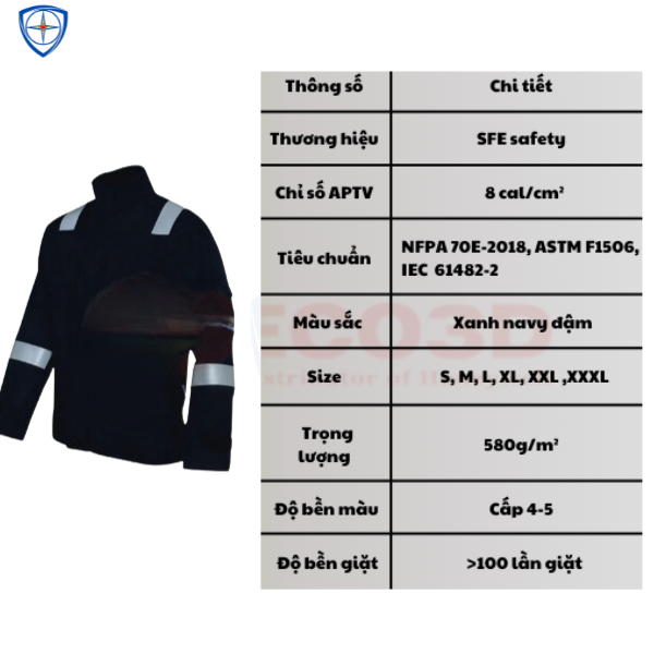 áo chống hồ quang điện sfe, bảo hộ eco3d, dụng cụ cách điện, bảo vệ ngành điện, 