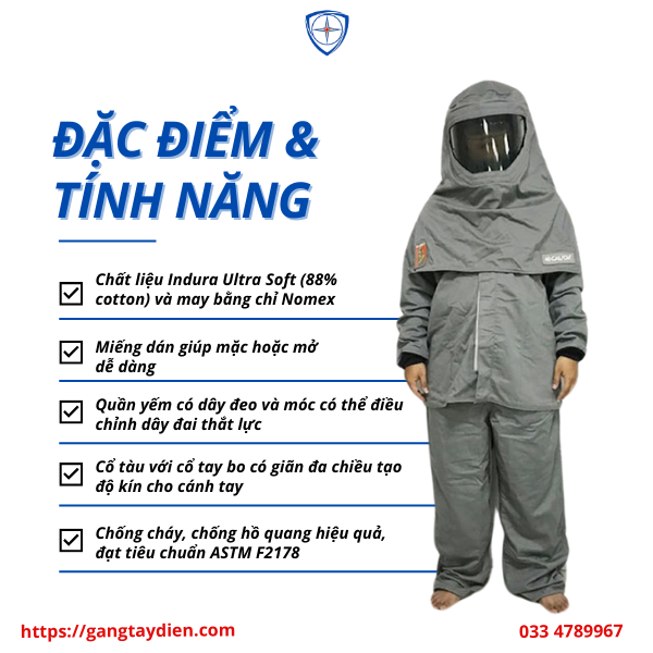 BỘ QUẦN ÁO CHỐNG CHÁY HỒ QUANG HONEYWEL, bảo hộ eco3d, quần áo cách điện,