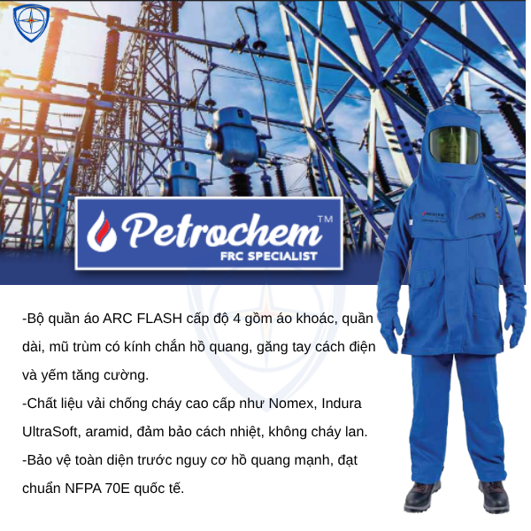 BỘ QUẦN ÁO CHỐNG HỒ QUANG ĐIỆN ARC FLASH, bảo hô eco3d, quần áo hồ quang điện,