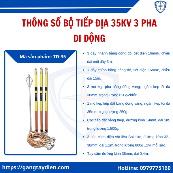 Bộ tiếp địa 35kv, bộ tiếp địa trung thế 35kv, bộ tiếp địa hạ thế, bộ tiếp địa cao áp, bộ tiếp địa an toàn điện, bộ tiếp địa chống giật, bộ tiếp địa di động 35kv, bộ tiếp địa thi công điện,eco3d, bảo hộ điện eco3d, dụng cụ tiếp địa tạm thời,