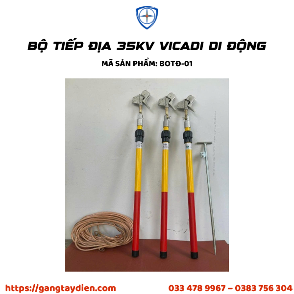 Bộ tiếp địa 35kV, Bộ tiếp địa VICADI, Bộ tiếp địa di động, Thiết bị tiếp địa cao thế, VICADI 
