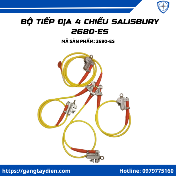 Bộ tiếp địa 4 chiều Salisbury, tiếp địa di động Salisbury, bộ nối đất an toàn 4 pha, bộ tiếp đất an toàn ngành điện, bộ tiếp địa có kẹp cách điện, bộ tiếp địa chuyên dụng điện lực, bộ tiếp địa đạt tiêu chuẩn an toàn, ,eco3d, bảo hộ điện eco3d,