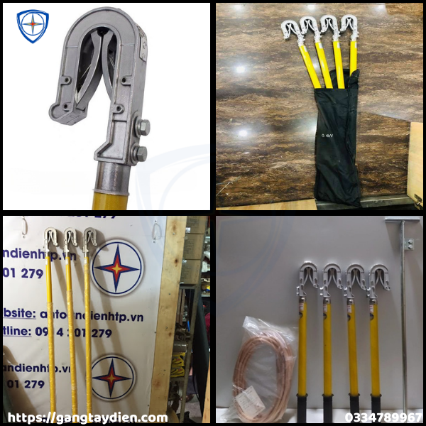Bộ tiếp địa 400V, bộ tiếp địa vicadi, sào cách điện,
