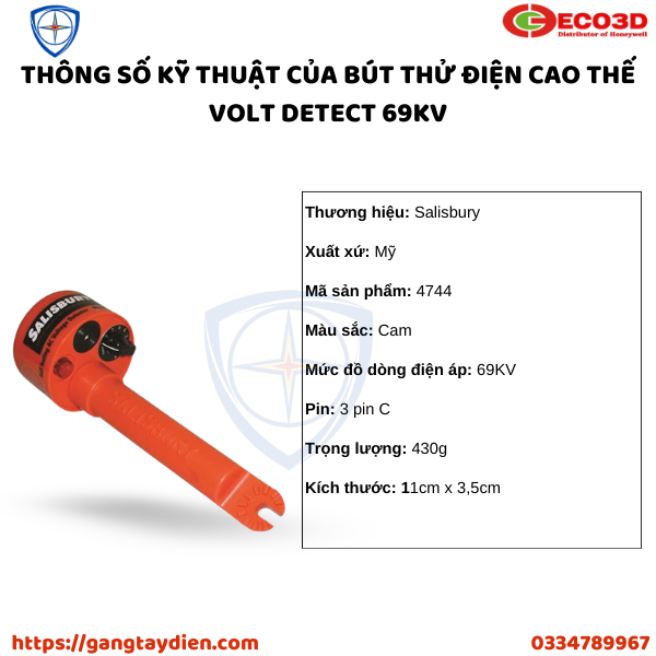 BÚT THỬ ĐIỆN CAO THẾ VOLT DETEC, bảo hộ eco3d, dụng cụ cách điện, bút thử điện cao áp,