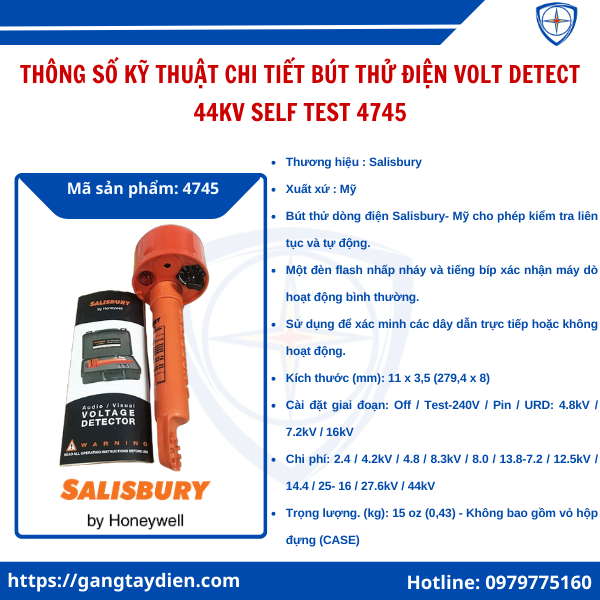 Bút thử điện VOLT DETECT 44KV, bút thử điện 44kv, bút thử điện cao áp, bút thử điện trung thế, bút thử điện không tiếp xúc, volt detect 44kv giá, thiết bị kiểm tra điện áp 44kv, bút thử điện hồ quang, dụng cụ kiểm tra điện áp cao, bút thử điện công nghiệp, bút thử điện salisbury 44kv, salisbury, bảo hộ điện eco3d, eco3d,