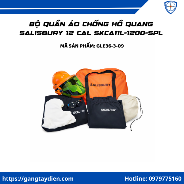 Bộ quần áo chống hồ quang Salisbury 12 CAL, Bộ đồ hồ quang salisbury 12 cal, quần áo hồ quang salisbury 12 cal, bộ quần áo chống hồ quang salisbury, quần áo cách điện 12 cal,