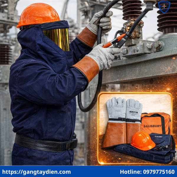 Bộ quần áo chống hồ quang Salisbury 8 CAL, Bộ đồ hồ quang salisbury 8 cal, quần áo hồ quang salisbury 8 cal, bộ quần áo chống hồ quang salisbury, quần áo cách điện SK8-spl, 