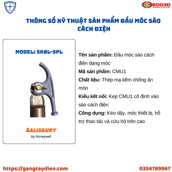 ĐẦU MÓC SÀO CÁCH ĐIỆN, bảo hộ eco3d,