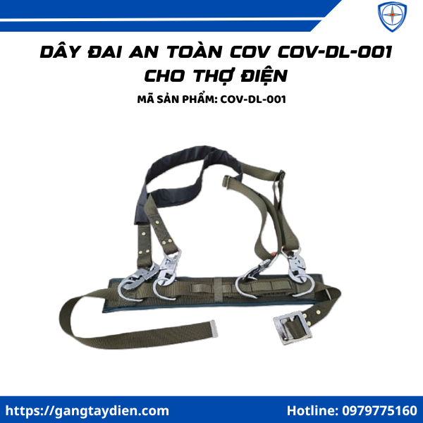 Dây Đai An Toàn COV COV-DL-001, dây đai an toàn COV, dây đai bán thân 2 móc, dây đai an toàn Hàn Quốc, dây đai an toàn cho điện lực, dây đai an toàn thợ điện, dây đai an toàn có móc lớn, dây an toàn nửa thân giá tốt, dây đai an toàn đạt chuẩn, dây đai bảo hộ lao động, dây an toàn chống rơi, bảo hộ điện eco3d, eco3d,
