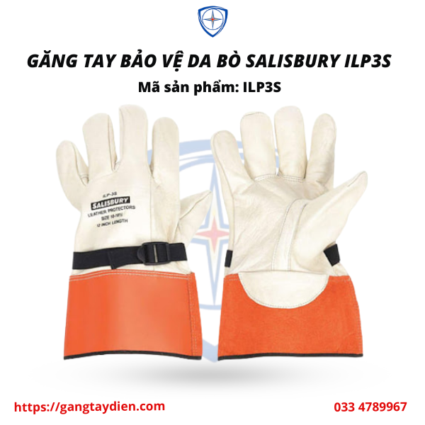 GĂNG TAY BẢO VỆ DA BÒ SALISBURY, bảo hộ eco3d, găng tay cách điện,
