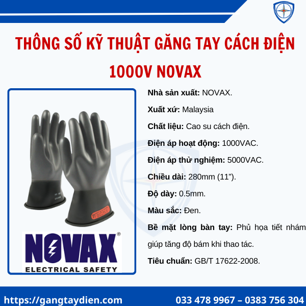 găng tay cách điện 1000v, class 0,găng tay cách điện Novax, găng tay cách điện, găng tay chuyên dụng, găng tay điện,