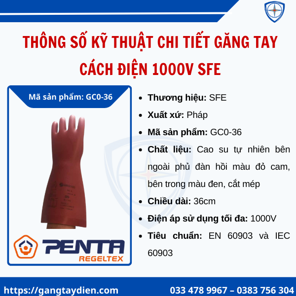găng tay cách điện 1000v, găng tay cách điện 1000v composite, găng tay điện 1000v, găng tay sfe, bao tay cách điện 1000v,