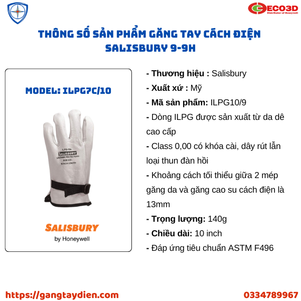 Găng tay cách điện SALISBURY, bảo hộ ĐIỆN eco3d,găng tay cách điện, GĂNG TAY SALISBURY, GĂNG TAY CÁCH ĐIỆN da dê, găng tay cách điện hạ áp, 
