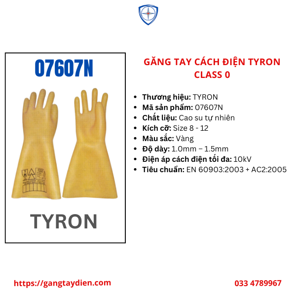 Găng tay cách điện TYRON, bảo hộ eco3d, găng tay cách điện, găng tay tyron,