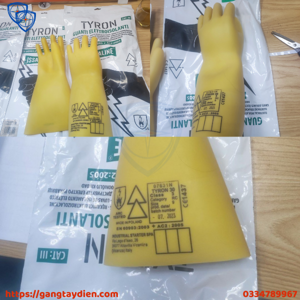 GĂNG TAY CÁCH ĐIỆN TYRON, bảo hộ eco3d, găng tay cách điện, 
