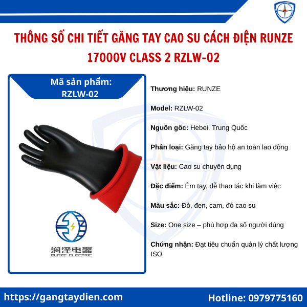 Găng tay cao su cách điện RunZe 17000V, găng tay cách điện cao áp, găng tay cách điện 17000V giá rẻ, mua găng tay cách điện tại TPHCM, găng tay cách điện có chứng nhận,