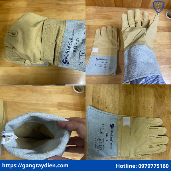 Găng tay da bảo vệ lớp ngoài SFE, găng tay da bảo hộ, găng tay da cách điện SFE, găng tay da bò SFE, găng tay da lót lông, găng tay da cách điện,