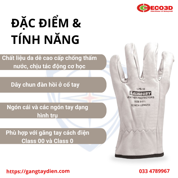 GĂNG TAY DA DÊ BẢO VỆ LỚP NGOÀI SALISBURY, bảo hộ eco3d, găng tay cách điện,