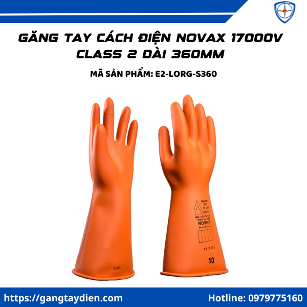 Găng tay cách điện Novax 17000V, găng tay cách điện cao thế novax, găng tay cách điện 17000V, bao tay cách điện cao thế Novax, Novax class 2,