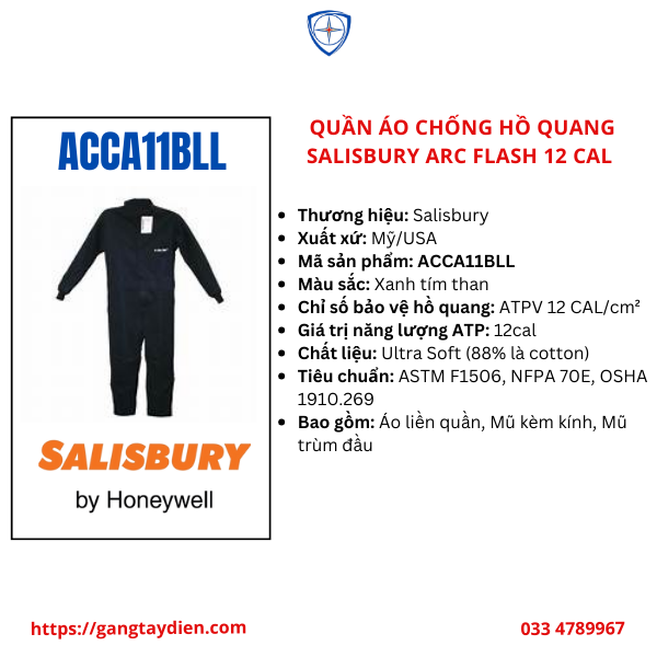 QUẦN ÁO CHỐNG HỒ QUANG SALISBURY , bảo hộ eco3d, quần áo cách điện,