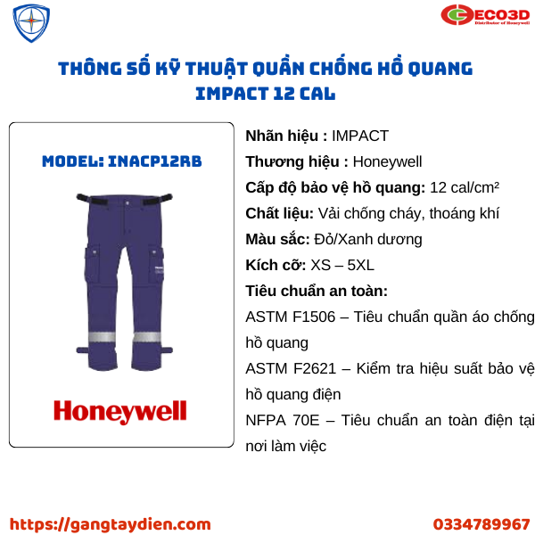 QUẦN CHỐNG HỒ QUANG IMPACT, quần áo hồ quang điện 12cal, bảo hộ điện eco3d, quần cách điện, quần áo cách điện,