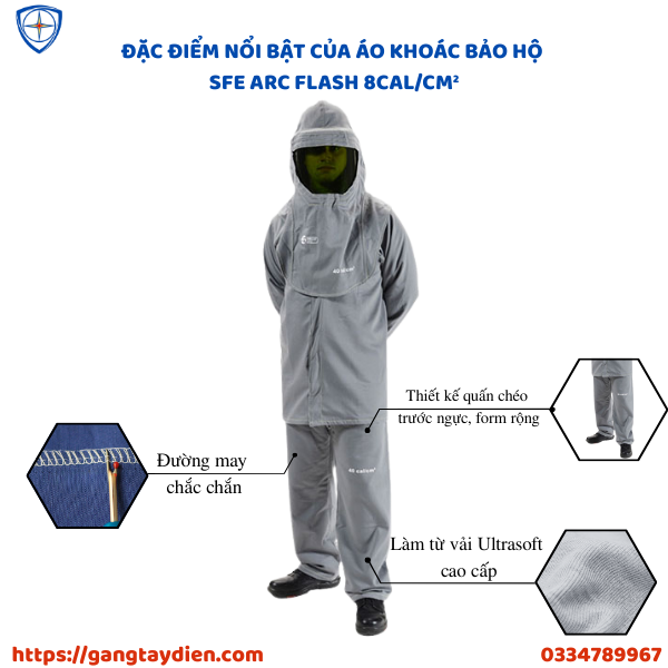 QUẤN YẾM CHỐNG HỒ QUANG SFE, bảo hộ eco3d, quần áo cách điện,