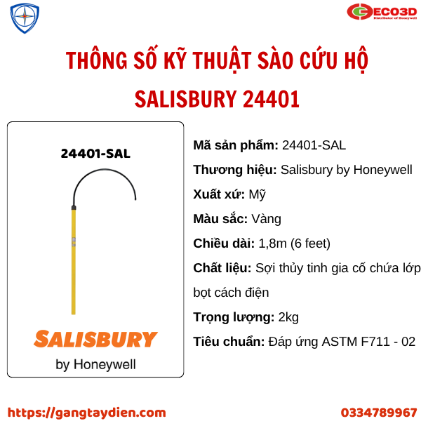 SÀO CÁCH ĐIỆN CỨU HỘ SALISBURY, BẢO HỘ ECO3D, DỤNG CỤ CÁCH ĐIỆN, THIẾT BỊ CÁCH ĐIỆN,