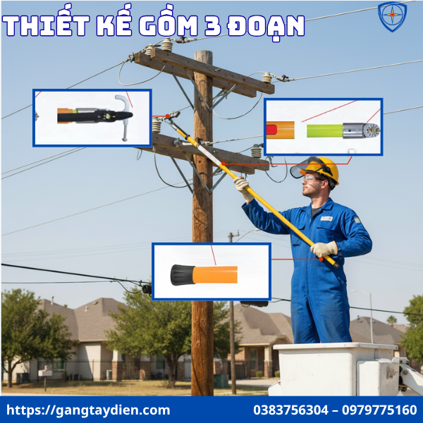 Sào thao tác 35kV, sào thao tác, sào cách điện 35kv,sew, bảo hộ điện ECO3D, HS-175-3, Sào thao tác trung thế,