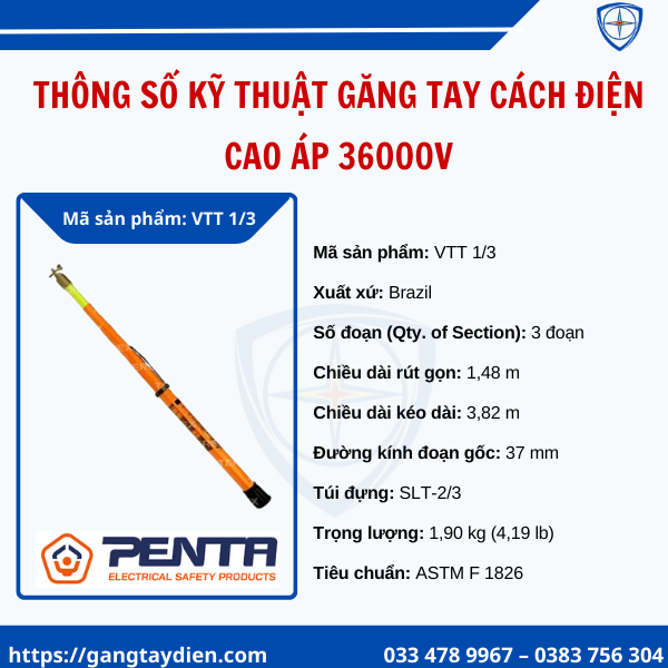 Sào thao tác cách điện Terex Ritz, Sào thao tác Terex Ritz, Sào thao tác, Sào thao tác cao áp,