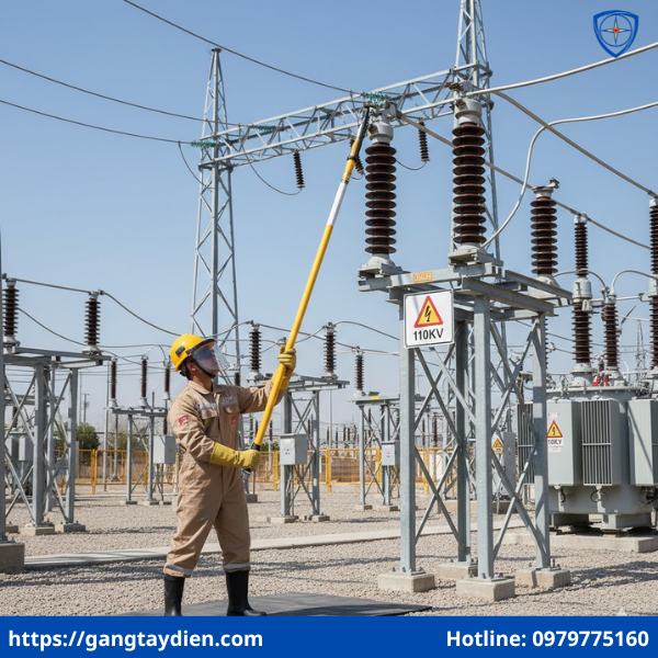 Sào thao tác SEW 110KV, sào thao tác trung thế, sào thao tác sew, sào cách điện cứu hộ HS175, sào cách điện 110kv,