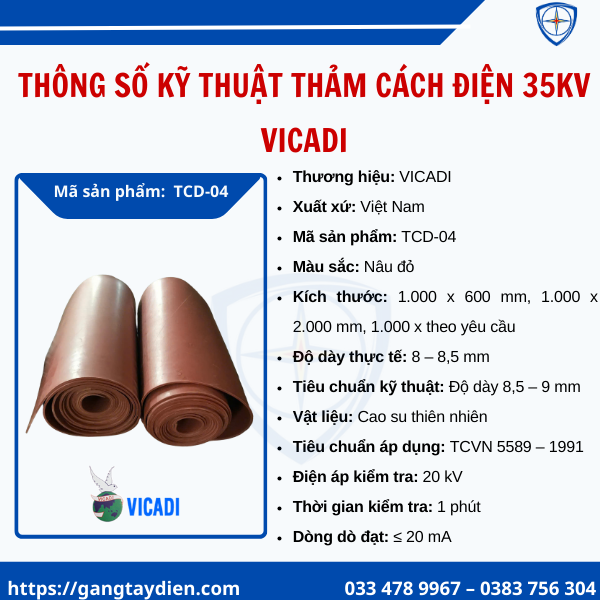 Thảm cách điện 35kv, Thảm cao cách điện 35kv VICADI, thảm cách điện hạ áp vicadi, thảm cách điện vicadi, thảm cao su cách điện, thảm công nghiệp