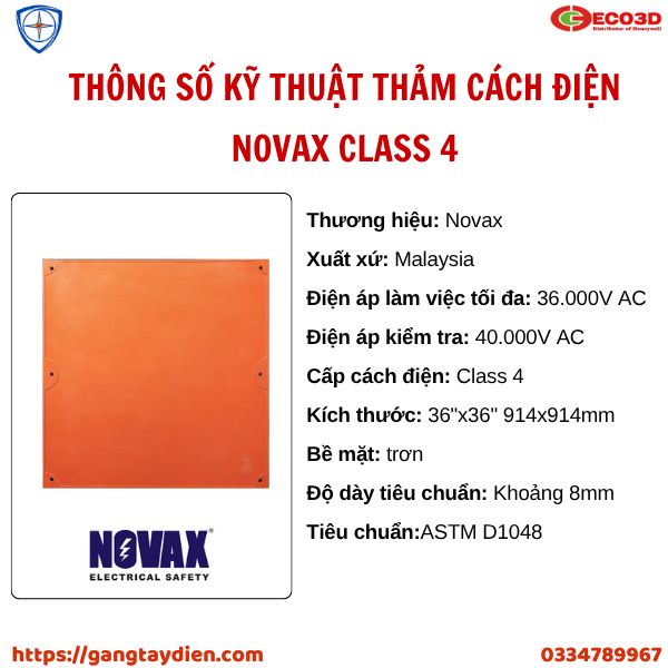 THẢM CÁCH ĐIỆN NOVAX, THẢM CÁCH ĐIỆN NOVAX CLASS 4, bảo hộ eco3d, thảm cách điện 36000v, 