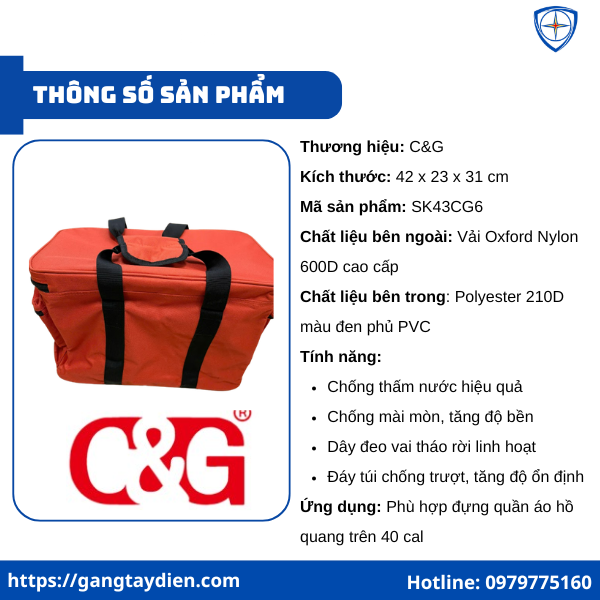 Túi đựng bộ đồ hồ quang C&G, túi đựng đồ hồ quang điện , túi đựng hồ quang điện c&G,