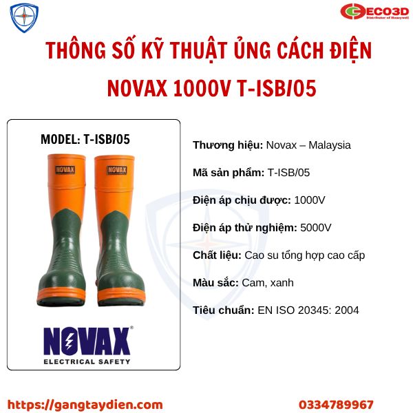 ủng cách điện, ủng cách điện Novax, ủng cách điện 1000v, bảo hộ điện,