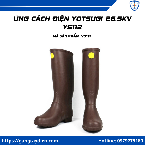 Ủng cách điện Yotsugi 26.5kV, Ủng cách điện cao áp, ủng cách điện 26500V, ủng cách điện trung áp, ủng cao su cách điện 26500v yotsugi, YS112,