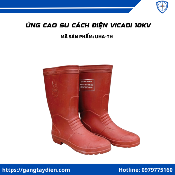 Ủng cao su cách điện Vicadi 10kV, ủng vicadi 10kv, ủng cách điện 10kv, ủng cách điện hạ áp 10kv,