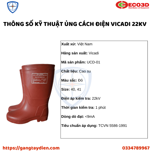 Ủng cách điện VICADI, bảo hộ eoc3d, dụng cụ cách điện, ỦNG CÁCH ĐIẸN 22KV, ỦNG CÁCH ĐIỆN TRUNG áp,