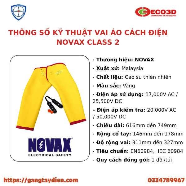 VAI ÁO CÁCH ĐIỆN NOVAX, novax, phụ kiện cách điện,