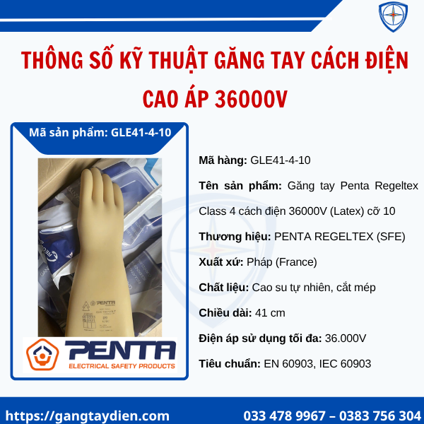 GĂNG TAY CÁCH ĐIỆN CAO ÁP 36000V, GĂNG TAY CÁCH ĐIỆN PENTA REGELTEX, GĂNG TAY CLASS 4, GĂNG TAY CÁCH ĐIỆN SFE, GĂNG TAY CÁCH ĐIỆN,